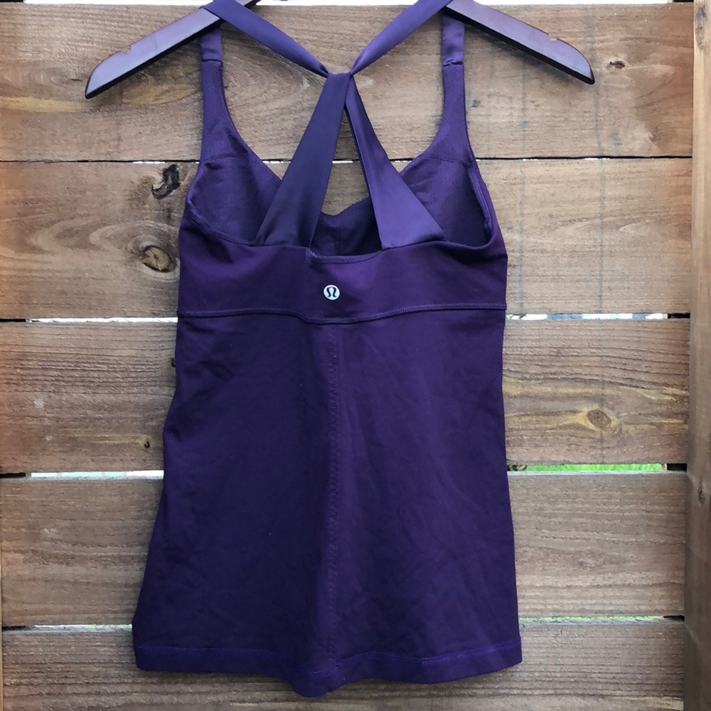 Lululemon Purple Tank top w/ Sateen Crisscross - Picture 4 of 5
